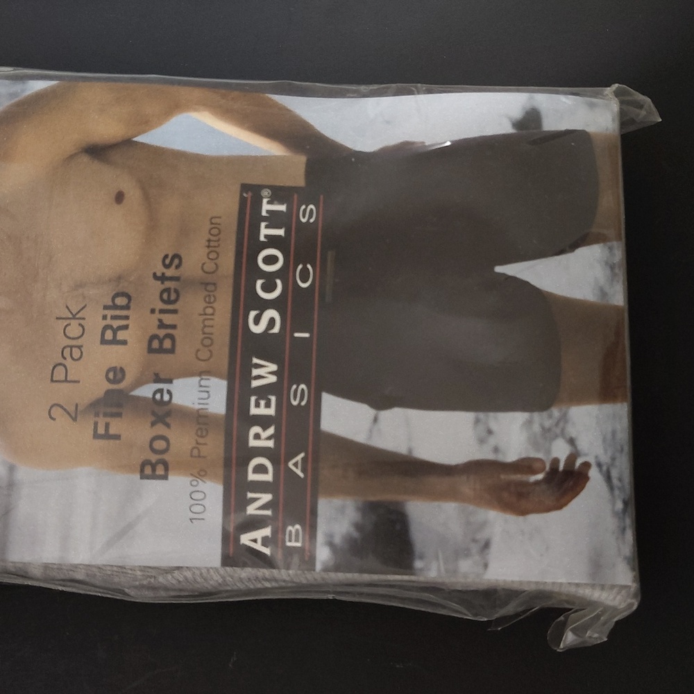 2 Pack Fine Rib Boxer Briefs Andrew Scott Size 36-38 - Picture 3 of 10